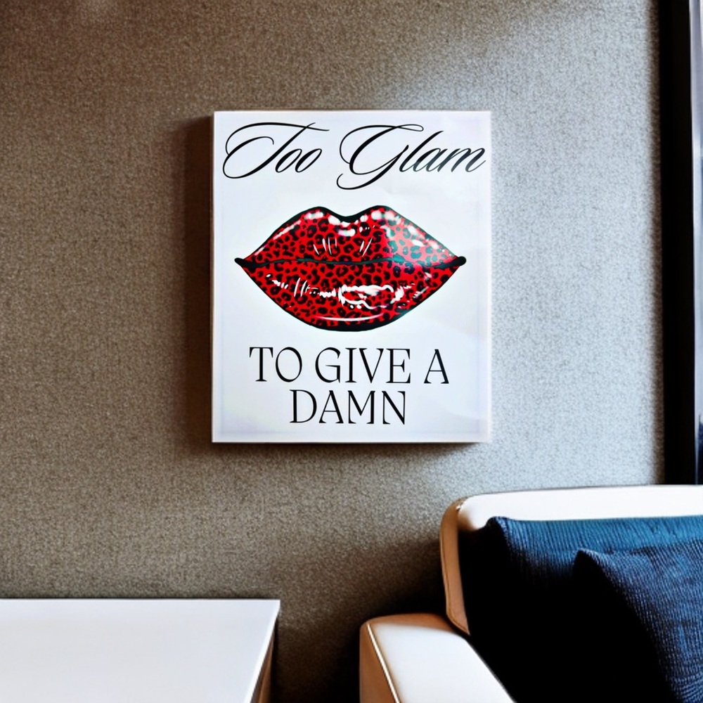 Red Cheetah Kiss Glossy Art Print Wall Decor